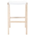 thumbnail image 3 of SAFAVIEH Aariz Modern Rectangle Barstool, White/Natural (18.5 in. W x 20 in. D x 30 in. H), 3 of 7