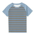 thumbnail image 2 of Spazoro Toddler Girls Boys T-Shirts Tees, Striped Crew Neck Short Sleeve Casual Breathable Summer Tops for Kids Unisex Blue Size 4 T, 2 of 8