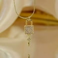 thumbnail image 2 of 1Ct Round Lab Created Diamond Women's Lock & key Pendant 14K Yellow Gold Plated 18" Free Chain Solid 925 Sterling Silver, 2 of 5