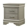 thumbnail image 3 of 5 piece Amalia Queen Champagne Silver Upholstered Panel Bedroom Set, 3 of 9