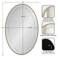 thumbnail image 6 of Kate and Laurel Gwendolyn Antique Beaded Oval Wall Mirror, 24 x 36, Gold, Sophisticated Vintage Bathroom Mirror Wall Decor with Engraved Groove Detailing, 6 of 10