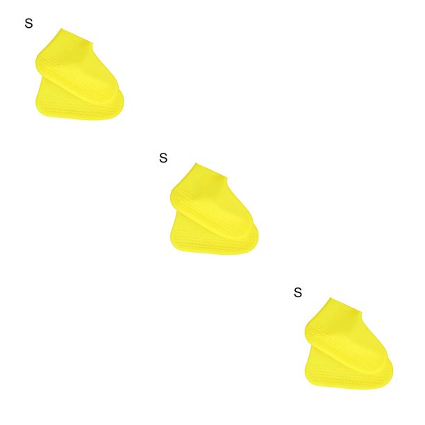 Bewildely Cubierta de zapatos Protector de zapatos impermeable de silicona Cubrezapatos antideslizantes resistentes al desgaste, Amarillo, S Type1 NO1