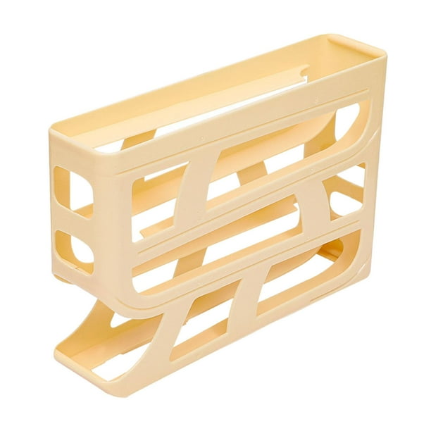 Bandeja para huevos de 4 niveles para 25 huevos, soporte para huevos para refrigerador, refrigerador con ruedas automáticas amarillo