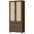 thumbnail image 2 of Walsunny 64" kitchen Pantry Cabinet with Rattan Doors and 2 Drawers, Freestanding Tall Storage Cabinet with Wine Rack Rattan Pantry Brown, 2 of 6