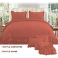 thumbnail image 2 of D.N.G. BEDDINGS 5 Piece Luxury 5 Inch Two Layer Ruffle Comforter Set Premium Super Soft, 800 TC, 100% Egyptian Cotton, Super Soft, Full/Queen Size Brick Red Color, 2 of 7