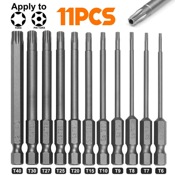 LineYDI 11PCS Hollow Security Tamper Proof Torx Bit Set Quick Change Connect Impact Driver Drill