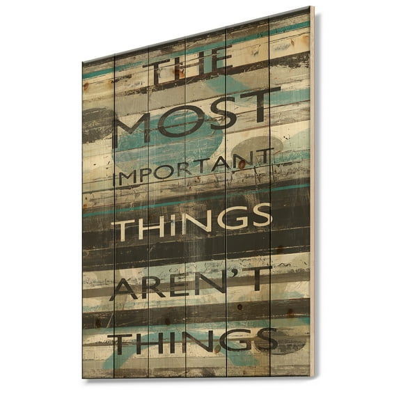 Designart 'Blue Zephyr Quote II' Cottage Inspirational Print on Natural Pine Wood