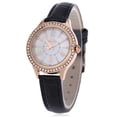 thumbnail image 3 of Elegant Quartz Watch 30M Water Resistance Shell Rhinestone Dial Wristwatch,Black, 3 of 5