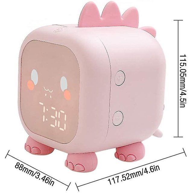 Despertador para niños, Despertador para niños y niñas, Despertador digital para niños, con luz nocturna, función de repetición de dormitorio, para niños, niñas y niños (rosa). Afortunado Sencillez