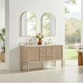 thumbnail image 3 of Blaise 60" Double Wood Vanity in Light Oak with Grain White Engineered Stone Top, 3 of 17
