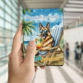 thumbnail image 4 of German Shepherd Hello Summer Beach Theme with Sunglasses and Tropical Cocktail Travel Passport Wallet Alsatian Dog Lover Gifts PU Leather Passport Holder Cover - 00009, 4 of 5