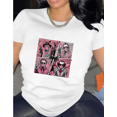 thumbnail image 1 of Medium Stretch Cotton Knit Fabric Women's Casual Crew Neck Horror Movie Print Graphic T-Shirt, 1 of 6