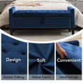 thumbnail image 6 of Foredo Contemporary Upholstered Storage Ottoman Bench with Arms, Button Tufted Ottoman with Storage,Velvet Storage Bench for Bedroom, Entryway, Living room, Blue, 6 of 8