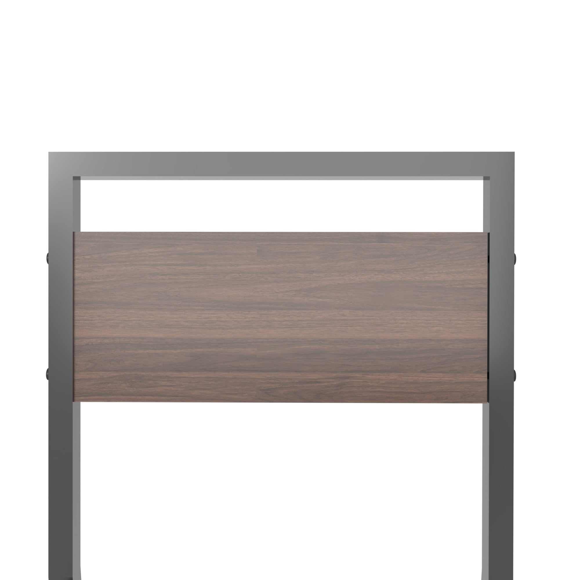 GARITIN 4 Piece Rectangular Dining Table Set with 4 Chairs, Kitchen Table with Built in Wine Storage Rack for Apartment Dining Room, Walnut