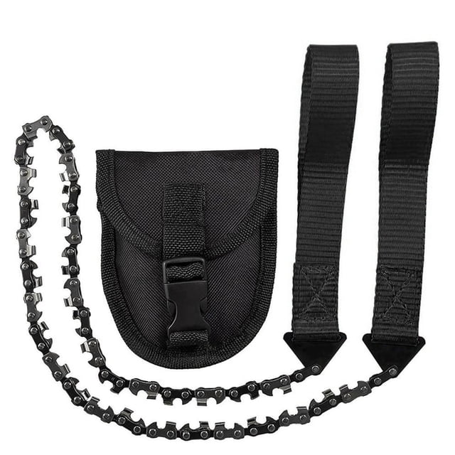 Sierra de mano portátil para supervivencia 24" - Ideal para camping y jardinería, corta madera, plástico y metales suaves. Incluye funda de almacenamiento.