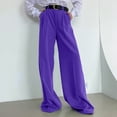 thumbnail image 5 of Awxnjux Palazzo Pants Women'S Wide Leg Drag Pants Straight Suit Pants High Waist Loose Casual Pants (Purple,Xl), 5 of 9