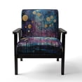 thumbnail image 4 of Designart "Celestial Charm I" Blue Abstract Collages Upholstered Accent Chair - Modern Arm Chair For Bedroom, 4 of 7
