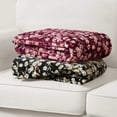 thumbnail image 2 of Jessica Simpson Floral Plush Throw Blanket, Wine Red, 50" x 70", 2 of 5