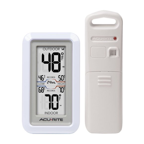 AcuRite 02049 Digital Thermometer with Indoor/Outdoor Temperature, White