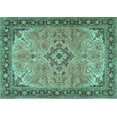 thumbnail image 1 of Ahgly Company Indoor Rectangle Medallion Turquoise Blue Traditional Area Rugs, 4' x 6', 1 of 4