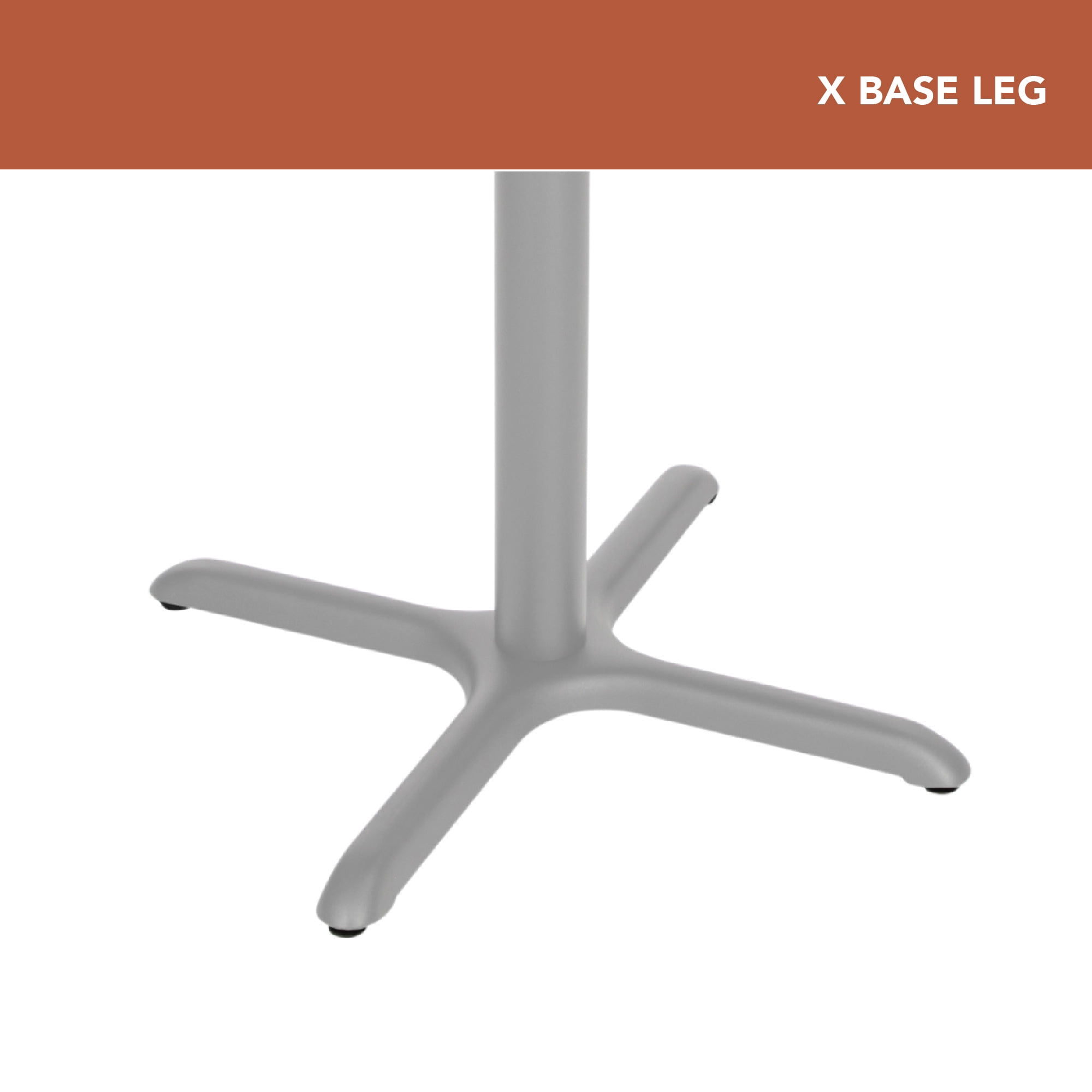 Hampden Furnishings Bennet Collection Steel Frame 36" Square Top, X Base, 42" Height, Cafe Table Grey Frame/Grey Nebula Top