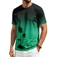 thumbnail image 3 of Mens Summer Shirts Short Sleeve Crew Neck Floral Gradient Tees Casual Beach Hawaiian Vintage T Shirts, 4XL, 3 of 5
