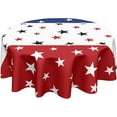 thumbnail image 1 of Patriotic Tablecloth Round 60 Inch Rustic 4th of July Memorial Day Table Cloth Washable Independence Day American Flag Decor Table Cover for Dining Kitchen Holiday Party Picnic Outdoor Home Decor, 1 of 6