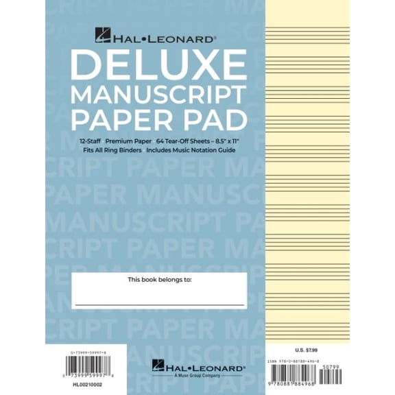 Pre-Owned Manuscript Paper (Deluxe Pad)(Blue Cover), (Paperback)