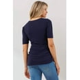thumbnail image 3 of Ruched Ribbed Puff Sleeve Maternity Top, 3 of 3