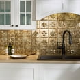 thumbnail image 7 of FASÄDE Fleur de Lis Decorative Vinyl Backsplash 15 sq ft Kit in Bermuda Bronze, 7 of 7