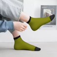 thumbnail image 2 of Rateoe Olive Pattern Quarter Crew Socks,Toe Seamed Ankle Socks,Cotton Cushioned Breathable Athletic Crew Sports Socks, 2 of 7