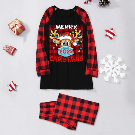 

Christmas Gifts Christmas Mom Mammy Print Blouse Tops And Pants Xmas Family Clothes Pajamas Cotton Red M