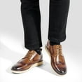 thumbnail image 5 of Mens Casual Dress Shoes Genuine Leather Plain Toe Mens Dress Sneakers Lightweight Comfortable Business Casual Oxford Shoes for Men, 5 of 12