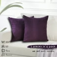 thumbnail image 4 of 3S Brother's Solid Color Cushion Cover Velvet Look Home Décor Throw Pillow Case with Invisible Zipper Set of 2 Pieces for Chair Couch Bedroom & Livingroom Décor Pillowcase - Purple 20"x20" Each, 4 of 9