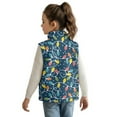 thumbnail image 2 of Xoenoiee Christmas Bulb Star Print Teen Girls Fleece Vest, Sleeveless Stand Collar Jacket with Zipper and Pockets, Xmas Winter Fall Outerwear, 9-10 Years, 2 of 7