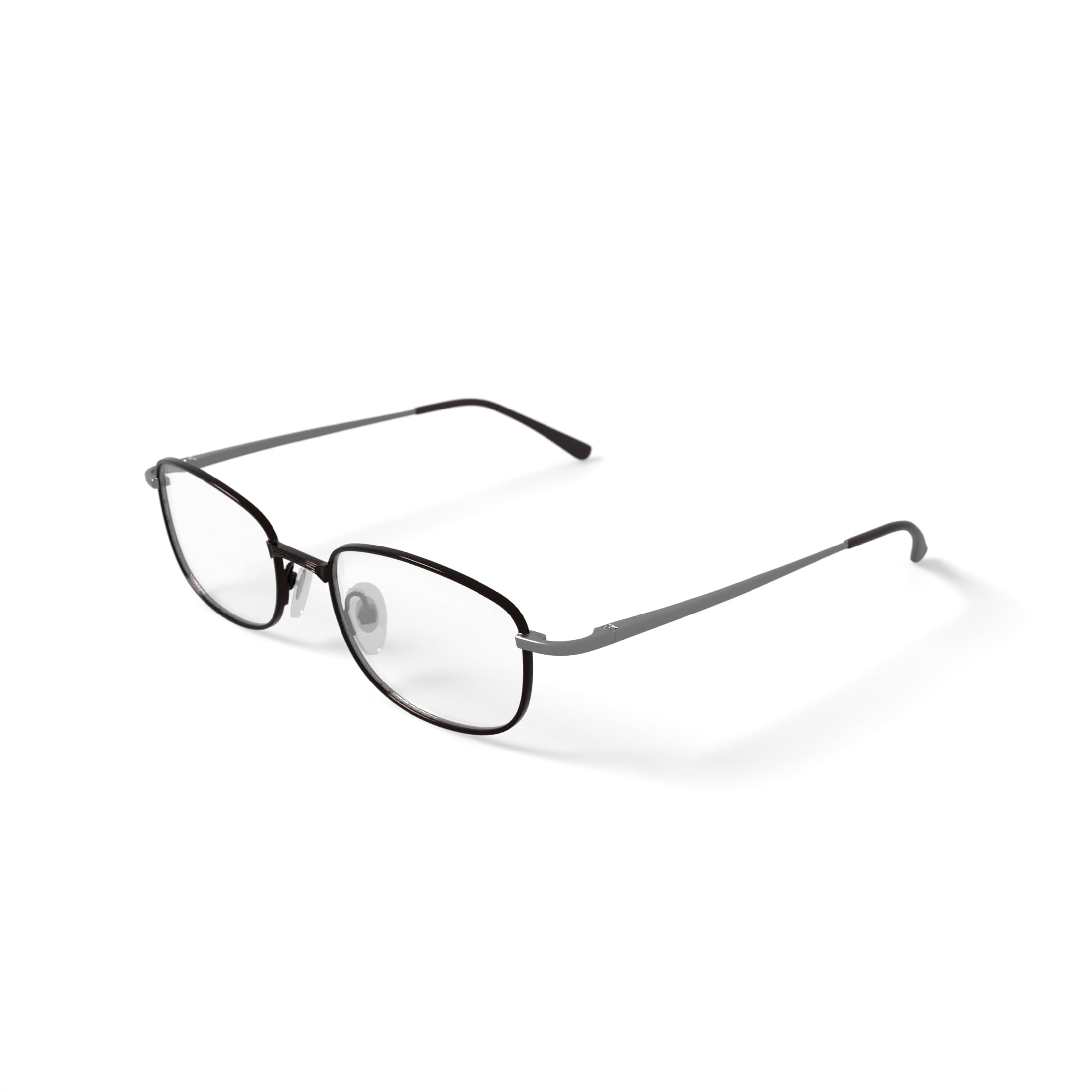 Walmart Men's FM12001 Rectangular Prescription Eyeglasses with Case, Dark Silver