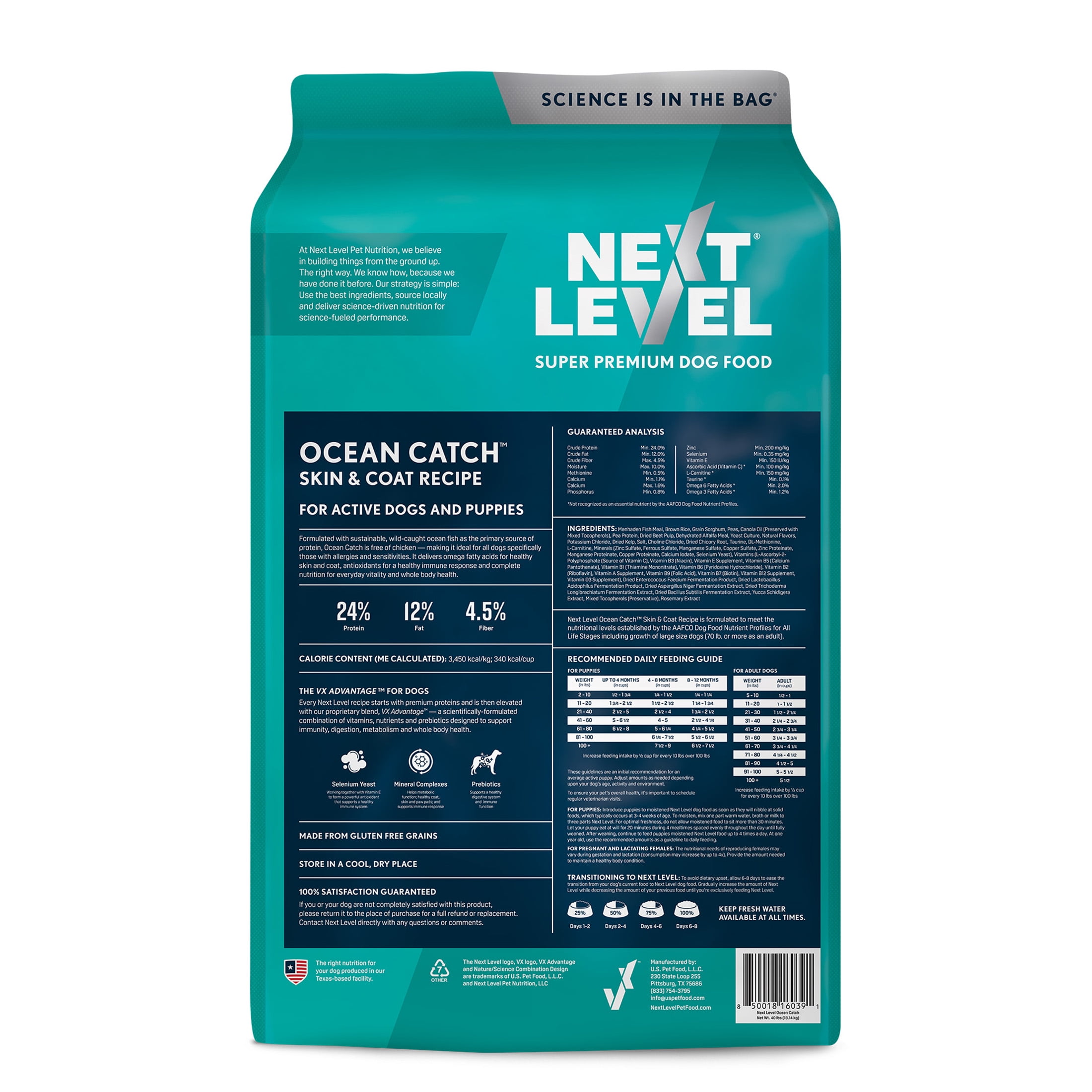Next Level Ocean Catch Skin & Coat Recipe Dry Dog Food 4 lb with