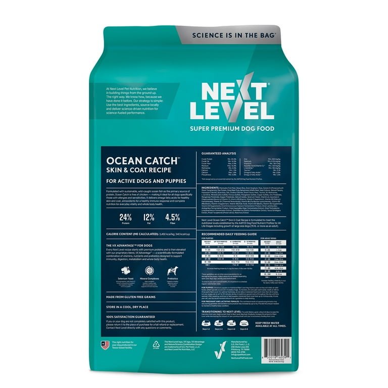 Next Level Ocean Catch Skin & Coat Recipe Dry Dog Food, 15 lb Bag
