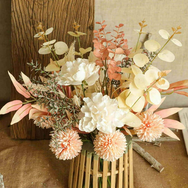 [Gazdag]Artificial Flowers Bouquet 4 Pcs Silk Fake Flower for Table  Centerpieces Decoration, Floral Bouquets Flower Balls Arrangement for Home  Party