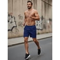 thumbnail image 5 of GIRUNS Men's Athletic Running Shorts Quick Dry with Zipper Pockets Workout Gym Basketball Shorts Dark Blue L, 5 of 8