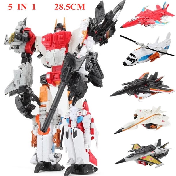 Haizhixing-figura de acción de Robot KO G1 para niños, nuevo conjunto 6 en 1 de Anime Devastator, juguete de película de 30CM, transformación genial, modelo de avión Fivean unisex