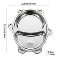 thumbnail image 3 of Stainless Steel Divided Dining Tray Early Age Tableware, 316 Stainless Steel, Easy to Clean, for Age 13 Feeding and Young User Meals at Home, Cute Design, by FAJHHA, 3 of 7