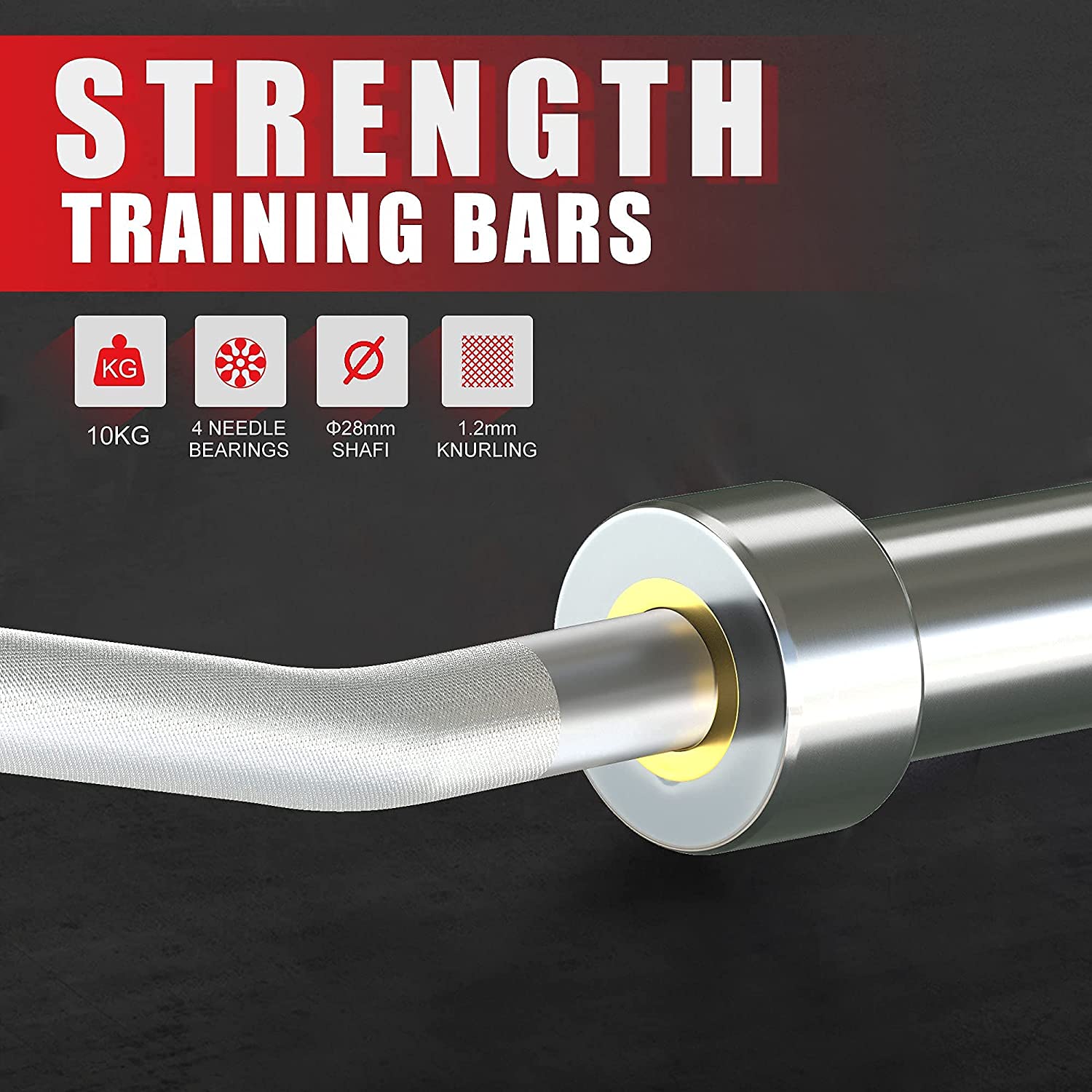 Buy Pexfix 47Inch Olympic Barbell Curl Bar Strength Training Bar for Weight Lifting Hip Thrust