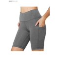 thumbnail image 3 of BadPiggies Women's High Waist Workout Yoga Shorts Running Compression Pants With Side Pockets Tummy Control (2XL, Gray), 3 of 7