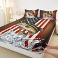 thumbnail image 2 of Manfei Bass Fish 4-Piece Full Size Sheets,American Flag Bed Sheets,Vintage Retro Lightweight Sheet Sets,Abstract Bedroom Decorative, 2 of 6