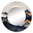 thumbnail image 2 of Designart "Daring Mountain Horizons II" Abstract Landscape Blue Large Round Mirror - Round Mirror Wall Décor - Modern Round Printed Mirror 36" x 36" Inch, 2 of 5