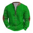 thumbnail image 5 of Culottes pour Femmes Haut Imprimé pour la Saint-Patrick Demi-Zip Manches Longues Col Rond Multicolore, 5 of 5