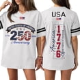 thumbnail image 2 of 250th Anniversary Usa Shirt Women Casual Short Sleeve Tshirts Fashion 250 Year American Anniversary Shirt, 2 of 7