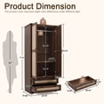 thumbnail image 2 of Brafabhome 71"H Armoire Wardrobe Closet with 2 Drawers, Farmhouse 2 Doors Armoire Cabinet with Hanging Rod, Modern Freestanding Wardrobe Clothes Cabinet for Bedroom | Walnut(2 Set), 2 of 6