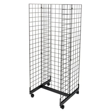 SSWBasics 2 Foot x 2 Foot Black Grid Gondola Unit - Durable Retail Display Rack for Stores